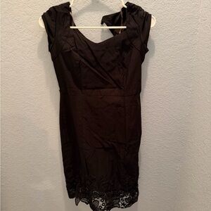 BCX Black One-Shoulder Dress with Lace Hem